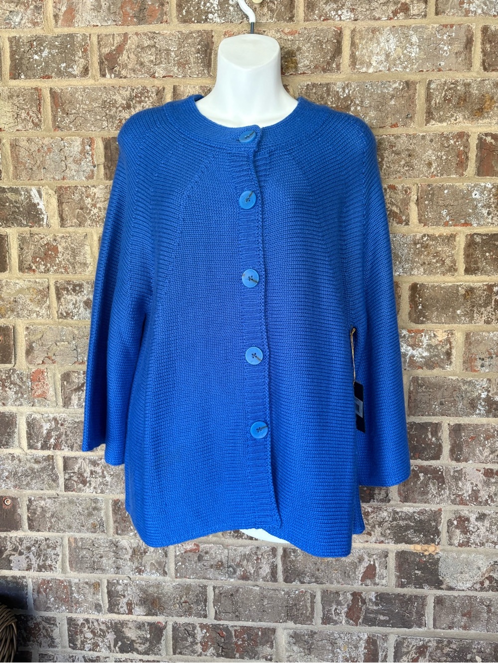 New With Tags Ashley Judd Royal Blue Cardigan Sweater Size XL